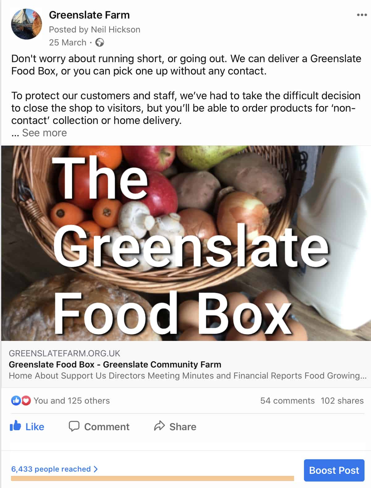 Greenslate Food Box on Facebook image